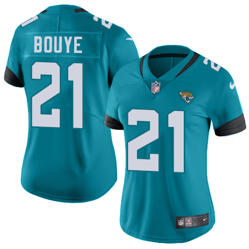 Nike Jacksonville Jaguars 21 A.J. Bouye Teal Green Alternate Women Stitched NFL Vapor Untouchable Limited Jersey